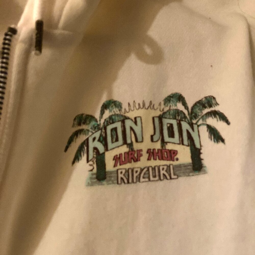 NWT Ron Jon Surf Shop Rip Curl Ivory Hoodie Size Small - Picture 5 of 8